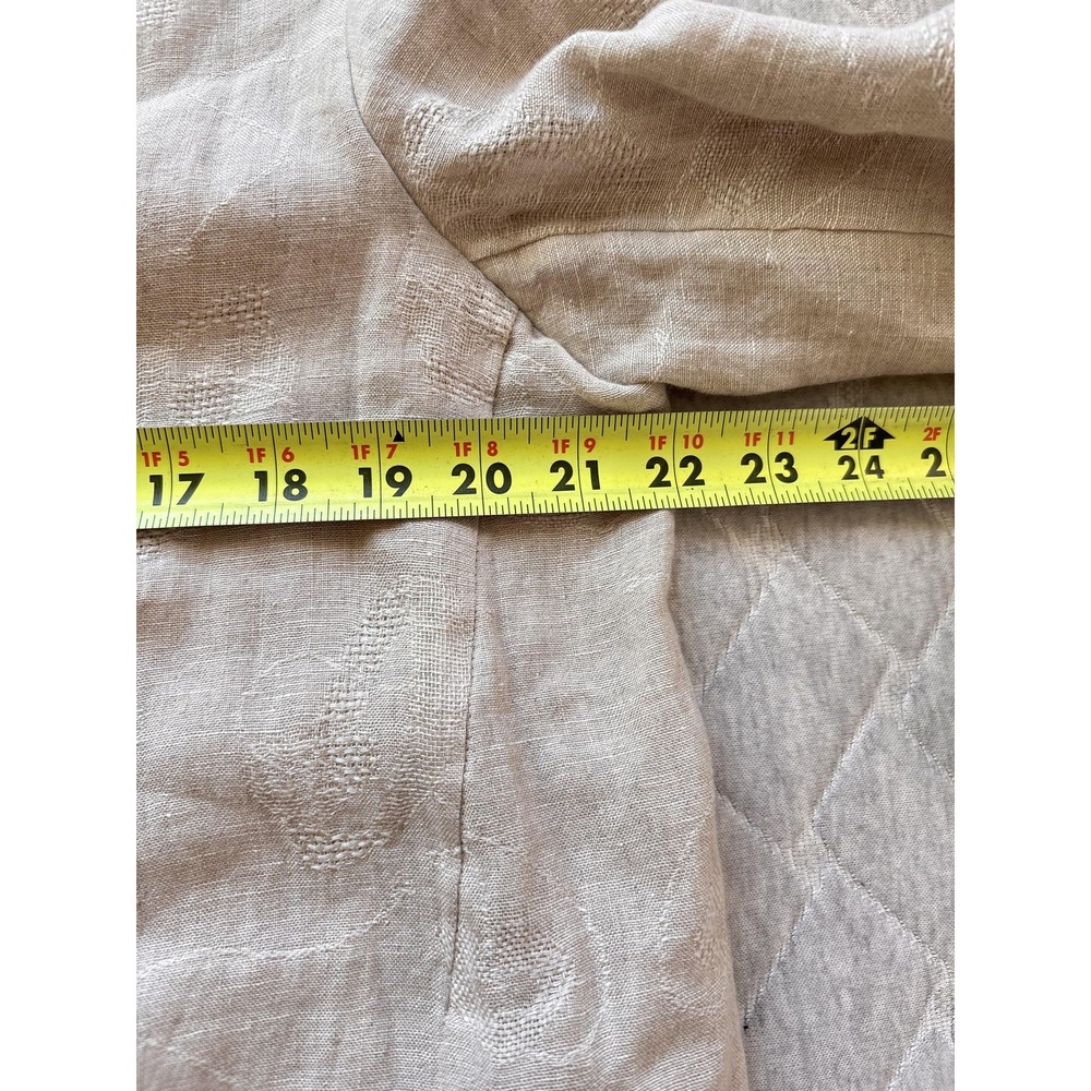 Eileen Fisher Jacket Womens Large Beige Linen Button Front Longline Duster - Picture 7 of 7